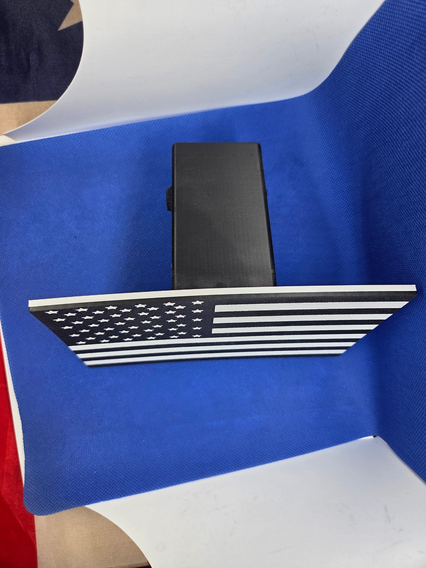 Black and White American Flag Hitch Cover